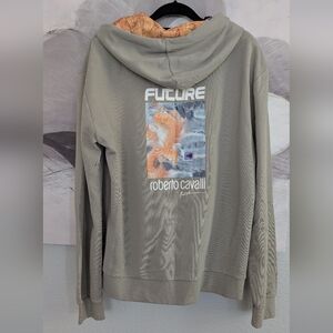 Roberto Cavalli Apocalyptic Hooded Sweatshirt Full Zip Hoodie Size XXL Nwt ❤️